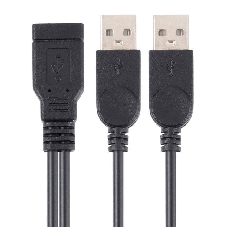 USB 암컷 to 2 USB 수컷 케이블, 길이: 약 30cm
