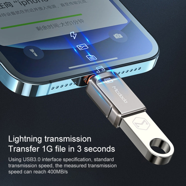 MCDODO USB 3.0 암포트 to 8핀 수컷 OTG 변환기 USB 플래시 디스크, 8핀