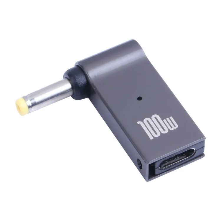 100W USB-C / 타입-C 암컷 투 DC 4.0x1.7mm 수컷 컴퓨터 충전 어댑터 레노버용, 타입-C 암컷 투 DC 4.0x1.7mm 수컷(노란색)