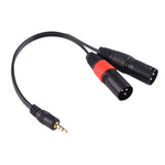 30cm 금속 헤드 3.5mm 수-3핀 XLR CANNON 수 오디오 커넥터 어댑터 케이블, 3.5mm 수