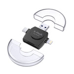 X-Flash R01 3 in 1 8핀 + USB-C / 타입-C + 마이크로 USB 인터페이스 SD / TF 카드 리더