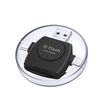 X-Flash R01 3 in 1 8핀 + USB-C / 타입-C + 마이크로 USB 인터페이스 SD / TF 카드 리더