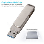 Richwell 3 in 1 128G Micro USB + 8 Pin + USB 3.0 Metal Rotating Push-pull Flash Disk with OTG Function, 128G