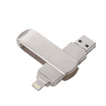 Richwell 3-in-1 32G 마이크로 USB + 8핀 + USB 3.0 메탈 회전 푸시풀 플래시 디스크 OTG 기능 포함, 32G