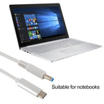 HP USB-C / 타입-C to 7.4 x 0.6mm 노트북 전원 충전 케이블, 케이블 길이 약 1.5m, 타입-C to 7.4 x 0.6mm