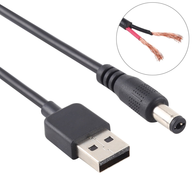 3A USB to 5.5 x 2.1mm DC 전원 플러그 케이블, 길이: 1m, USB to DC 5.5x2.1mm