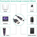 3A USB to 5.5 x 2.1mm DC 전원 플러그 케이블, 길이: 1m, USB to DC 5.5x2.1mm