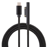 USB-C / 타입-C to 6핀 나일론 수컷 전원 케이블, 마이크로소프트 서피스 프로 3 / 4 / 5 / 6 노트북 어댑터용, 케이블 길이: 1.5m, 서피스 프로 3 / 4 / 5 / 6용