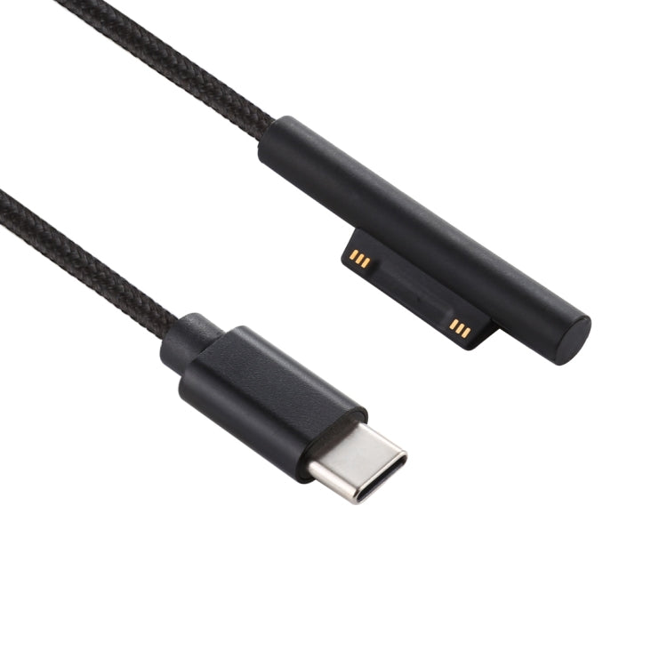 USB-C / 타입-C to 6핀 나일론 수컷 전원 케이블, 마이크로소프트 서피스 프로 3 / 4 / 5 / 6 노트북 어댑터용, 케이블 길이: 1.5m, 서피스 프로 3 / 4 / 5 / 6용