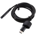 USB-C / 타입-C to 6핀 나일론 수컷 전원 케이블, 마이크로소프트 서피스 프로 3 / 4 / 5 / 6 노트북 어댑터용, 케이블 길이: 1.5m, 서피스 프로 3 / 4 / 5 / 6용