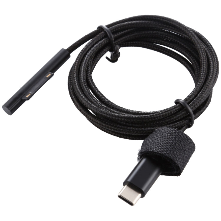 USB-C / 타입-C to 6핀 나일론 수컷 전원 케이블, 마이크로소프트 서피스 프로 3 / 4 / 5 / 6 노트북 어댑터용, 케이블 길이: 1.5m, 서피스 프로 3 / 4 / 5 / 6용