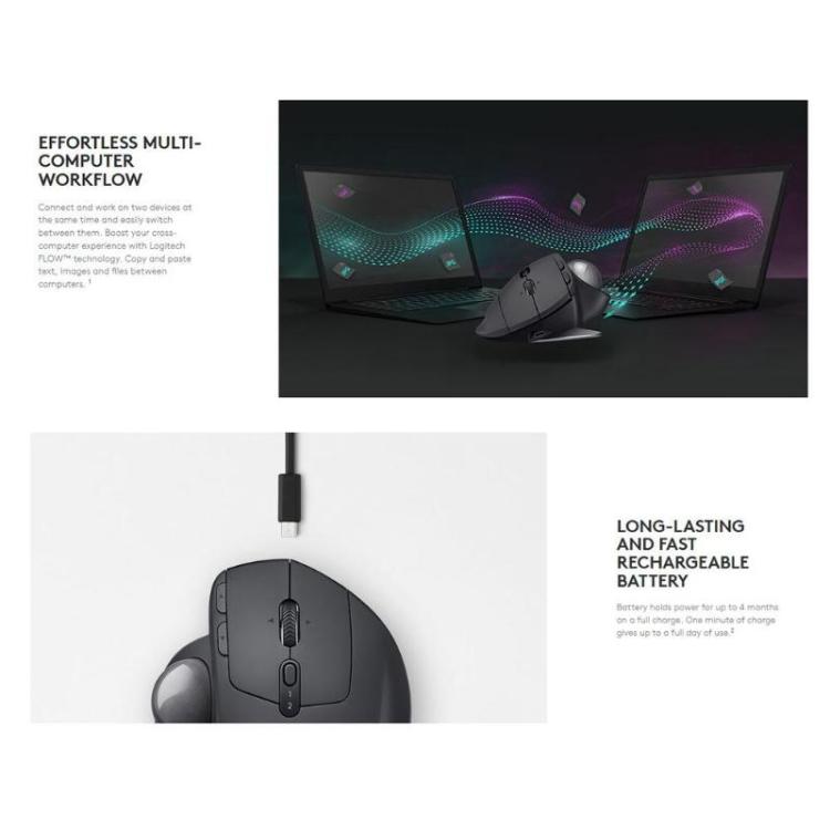 로지텍 MX ERGO S 440DPI 블루투스 + 유니파잉 듀얼 모드 무선 트랙볼 광 마우스, MX ERGO S