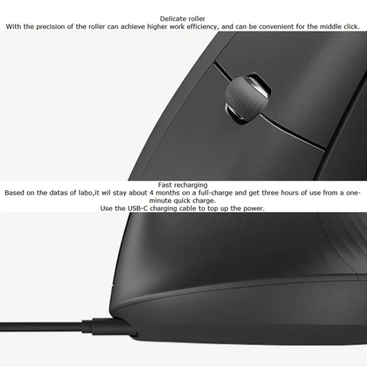 로지텍 MX Vertical 4000DPI USB-C / Type-C + 유니파잉 + 블루투스 3모드 인체공학 무선 수직 광 마우스, MX Vertical