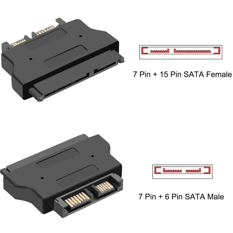 SATA 22핀 암컷 to 슬림라인 SATA 13핀 수컷 어댑터, SATA 22핀 암컷 to SATA 13핀