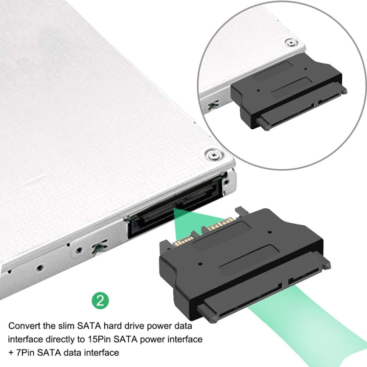 SATA 22핀 암컷 to 슬림라인 SATA 13핀 수컷 어댑터, SATA 22핀 암컷 to SATA 13핀