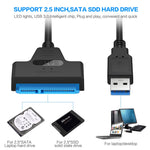 전문 SATA to USB 3.0 케이블 어댑터 2.5 인치 SSD 하드 드라이브 확장 커넥터, 2.5 인치