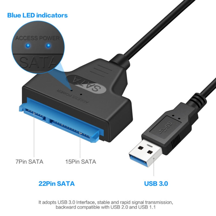 전문 SATA to USB 3.0 케이블 어댑터 2.5 인치 SSD 하드 드라이브 확장 커넥터, 2.5 인치
