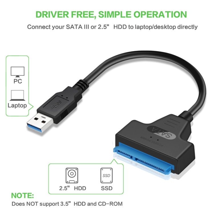 전문 SATA to USB 3.0 케이블 어댑터 2.5 인치 SSD 하드 드라이브 확장 커넥터, 2.5 인치