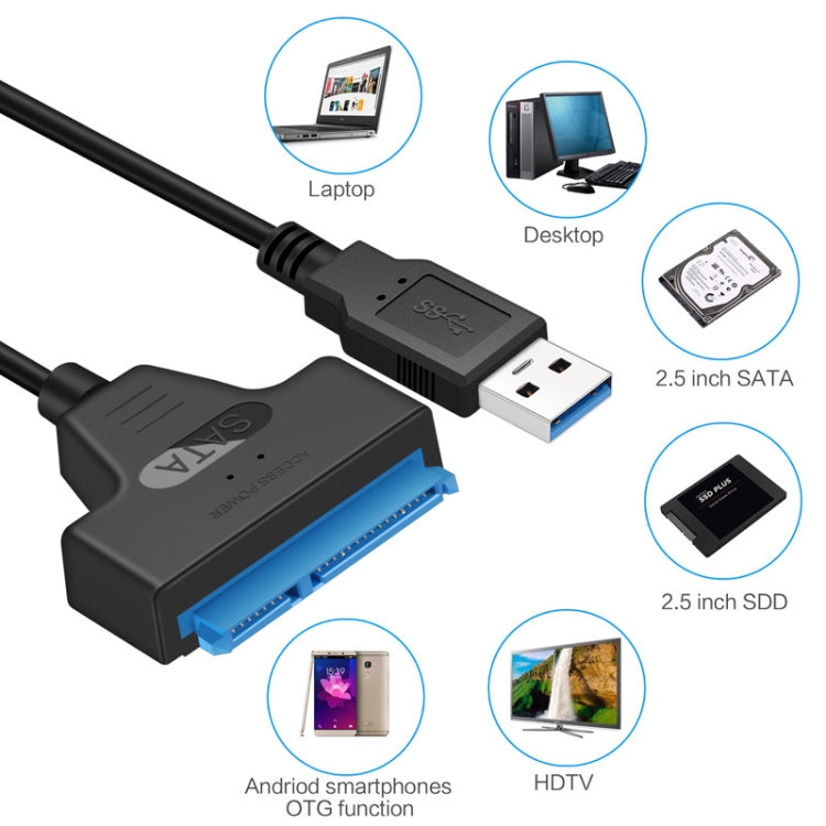 전문 SATA to USB 3.0 케이블 어댑터 2.5 인치 SSD 하드 드라이브 확장 커넥터, 2.5 인치