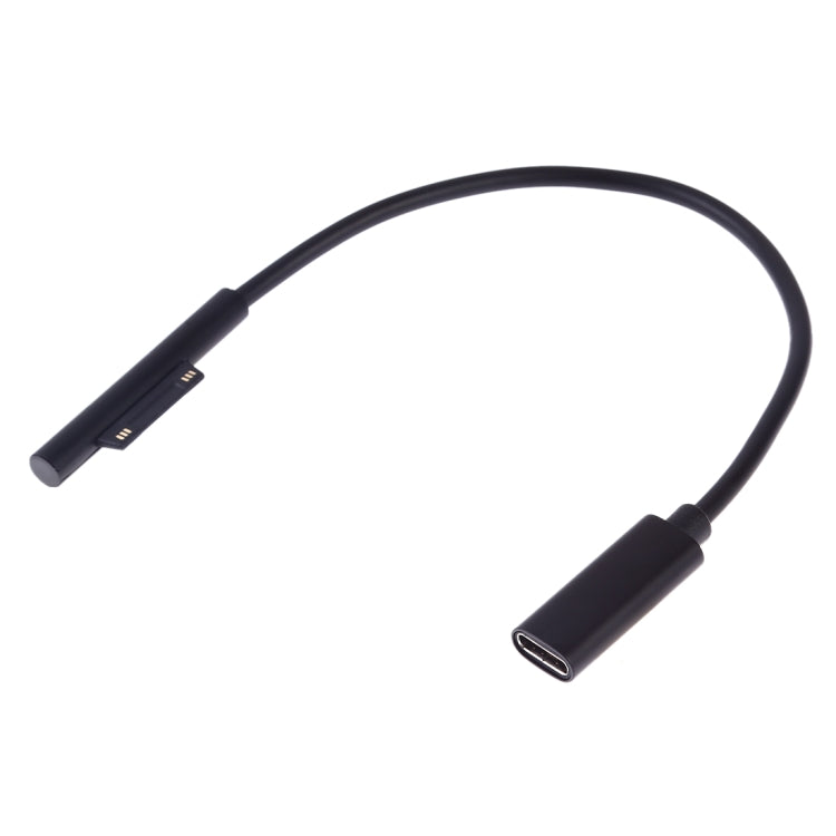 USB-C / Type-C 암컷 to 6핀 수컷 노트북 PD 고속 충전 케이블 Microsoft Surface Pro 9 / 8 / 7 / 6 / 5 / 4 / 3용, 케이블 길이: 0.2m, Pro 9 / 8 / 7 / 6 / 5 / 4 / 3 to USB-C / Type-C 암컷 블랙