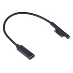 USB-C / Type-C 암컷 to 6핀 수컷 노트북 PD 고속 충전 케이블 Microsoft Surface Pro 9 / 8 / 7 / 6 / 5 / 4 / 3용, 케이블 길이: 0.2m, Pro 9 / 8 / 7 / 6 / 5 / 4 / 3 to USB-C / Type-C 암컷 블랙