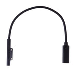 USB-C / Type-C 암컷 to 6핀 수컷 노트북 PD 고속 충전 케이블 Microsoft Surface Pro 9 / 8 / 7 / 6 / 5 / 4 / 3용, 케이블 길이: 0.2m, Pro 9 / 8 / 7 / 6 / 5 / 4 / 3 to USB-C / Type-C 암컷 블랙