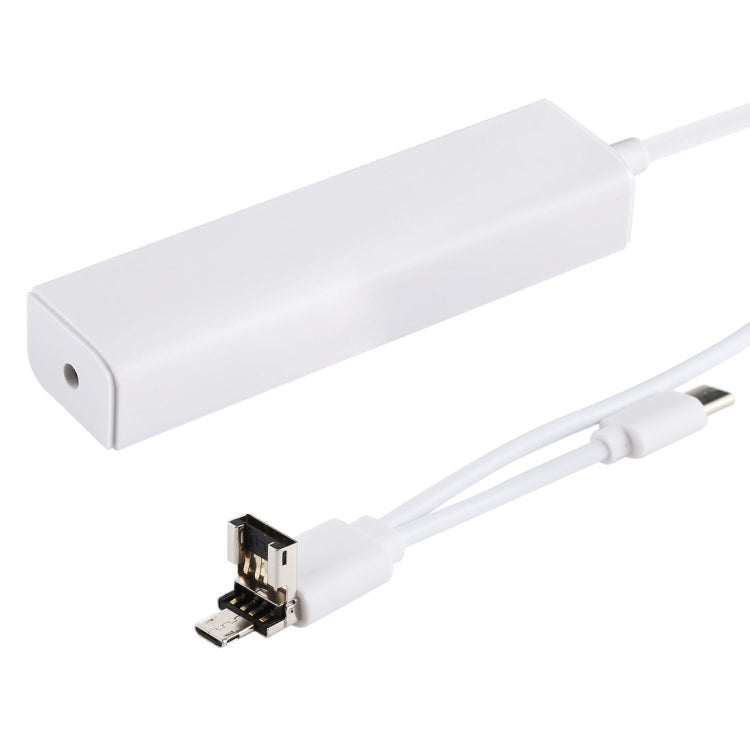 3 in 1 USB-C / Type-C + 마이크로 USB + 4 x USB 2.0 포트 허브 컨버터, 케이블 길이: 12cm, 3 in 1 (화이트), 3 in 1 (블랙)
