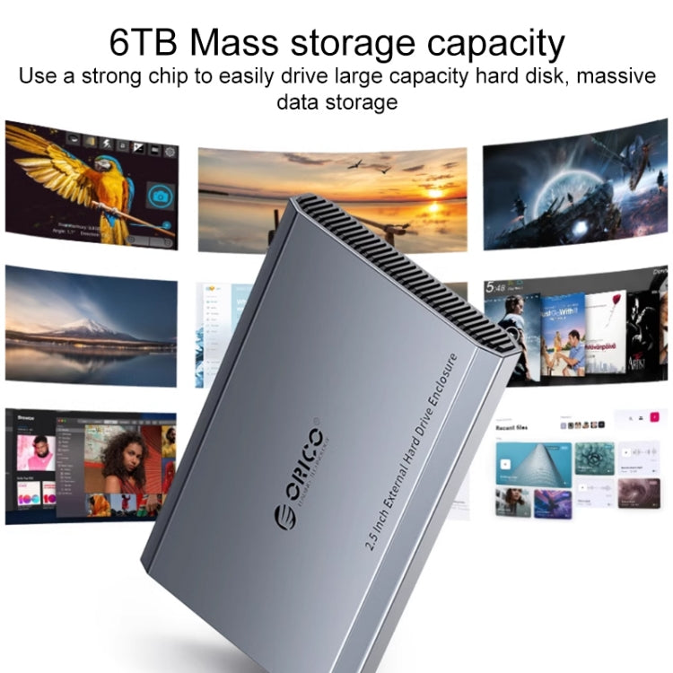 ORICO DD25 C3 2.5 인치 Type-C to Type-C 및 USB 기계식 SSD 인클로저, 지원 용량: 6TB