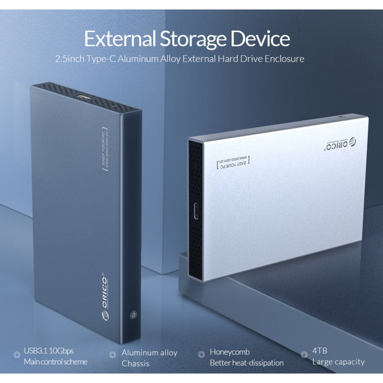 ORICO DD25 C3 2.5 인치 Type-C to Type-C 및 USB 기계식 SSD 인클로저, 지원 용량: 6TB