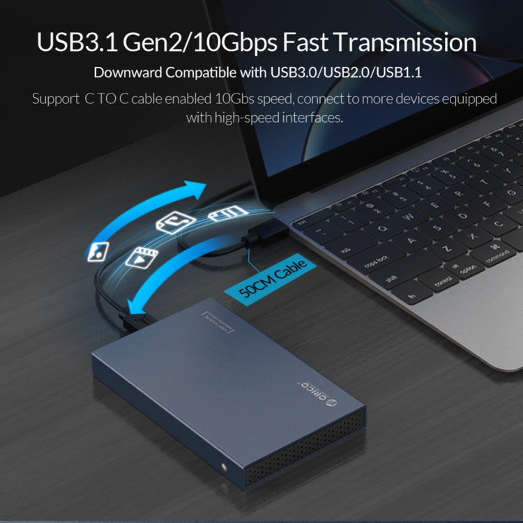 ORICO DD25 C3 2.5 인치 Type-C to Type-C 및 USB 기계식 SSD 인클로저, 지원 용량: 6TB