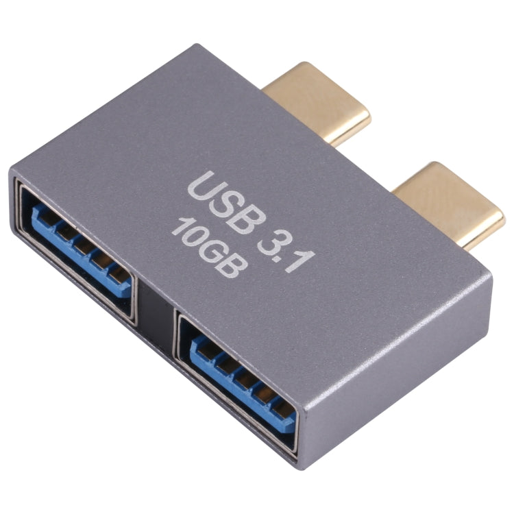 2 x USB 암컷 to 2 x USB-C / Type-C 수컷 어댑터, 2 x USB 암컷 to 2 x Type-C 수컷
