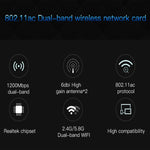 EDUP EP-9607 1200Mbps 듀얼 밴드 PCI-E 익스프레스 무선 어댑터 네트워크 카드 2 x 6dBi 안테나 포함, EP-9607 1200Mbps
