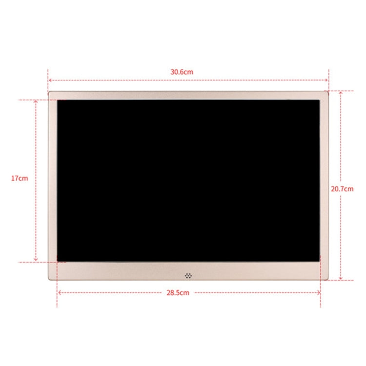 HSD1303 13.3인치 LED 1280x800 고해상도 디스플레이 디지털 포토 프레임 홀더 및 리모컨 포함, SD / MMC / MS 카드 / USB 포트 지원, 영국 플러그(골드), HSD1303 13.3인치