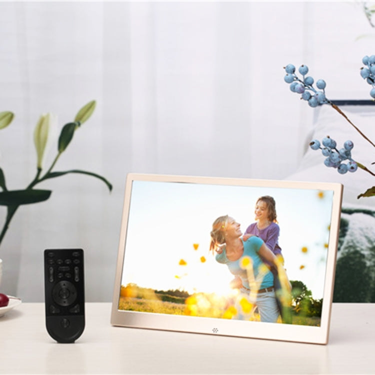 HSD1303 13.3인치 LED 1280x800 고해상도 디스플레이 디지털 포토 프레임 홀더 및 리모컨 포함, SD / MMC / MS 카드 / USB 포트 지원, 영국 플러그(골드), HSD1303 13.3인치
