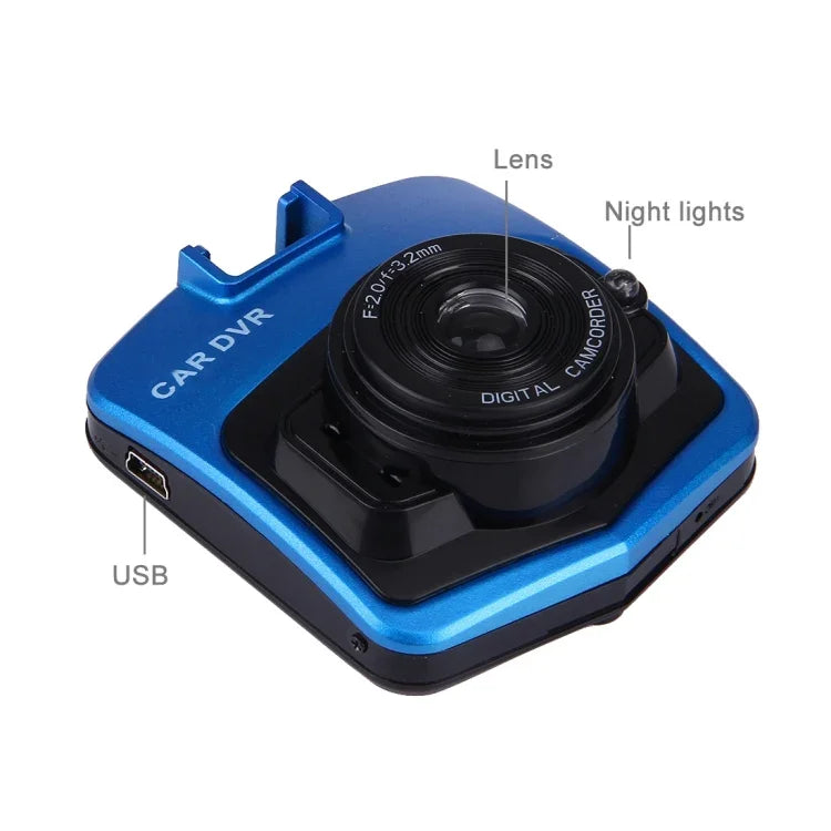 VGA 480P 자동차 캠코더 DVR 주행 기록기 디지털 비디오 카메라 음성 녹음기 2.4인치 LCD 화면, 32GB 마이크로 TF 카드 및 적외선 야간 투시 기능 지원(검정 + 파랑), 2.4인치 LCD