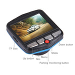 VGA 480P 자동차 캠코더 DVR 주행 기록기 디지털 비디오 카메라 음성 녹음기 2.4인치 LCD 화면, 32GB 마이크로 TF 카드 및 적외선 야간 투시 기능 지원(검정 + 파랑), 2.4인치 LCD