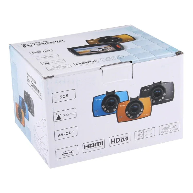 자동차 DVR 카메라 2.7인치 LCD 480P 1.3MP 카메라 120도 광각, 야간 투시 / 모션 감지 / TF 카드 / G-센서 지원, 2.7인치
