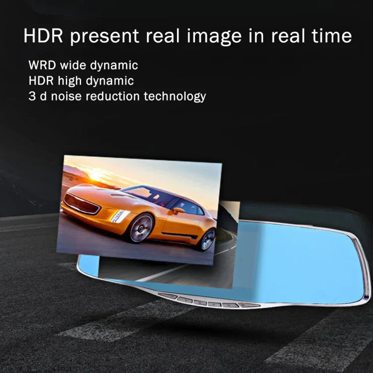 G835 HD 1080P 4.3인치 화면 디스플레이 후방 거울 차량 DVR, Generalplus 2248, 2대 카메라 170도 광각, HDR 녹화 / 모션 감지 기능 지원, G835