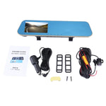 좌측 화면 디스플레이 후방 거울 차량 DVR, Allwinner 프로그램, 2대 카메라 1080P HD 140도 광각, GPS 포트 / 모션 감지 / 야간 투시 / TF 카드 / G-센서 지원, 후방 거울 차량 DVR