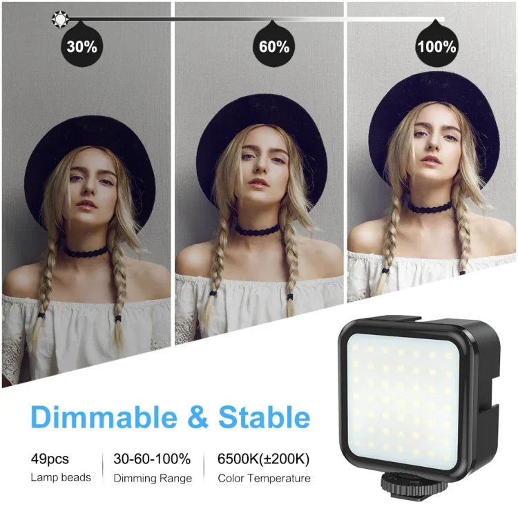 PULUZ U/C형 휴대용 핸드헬드 DV 브래킷 스태빌라이저 + LED 보조 조명 키트 콜드 슈 삼각대 헤드 포함 모든 SLR 카메라 및 가정용 DV 카메라용, C형 브래킷 + 보조 조명