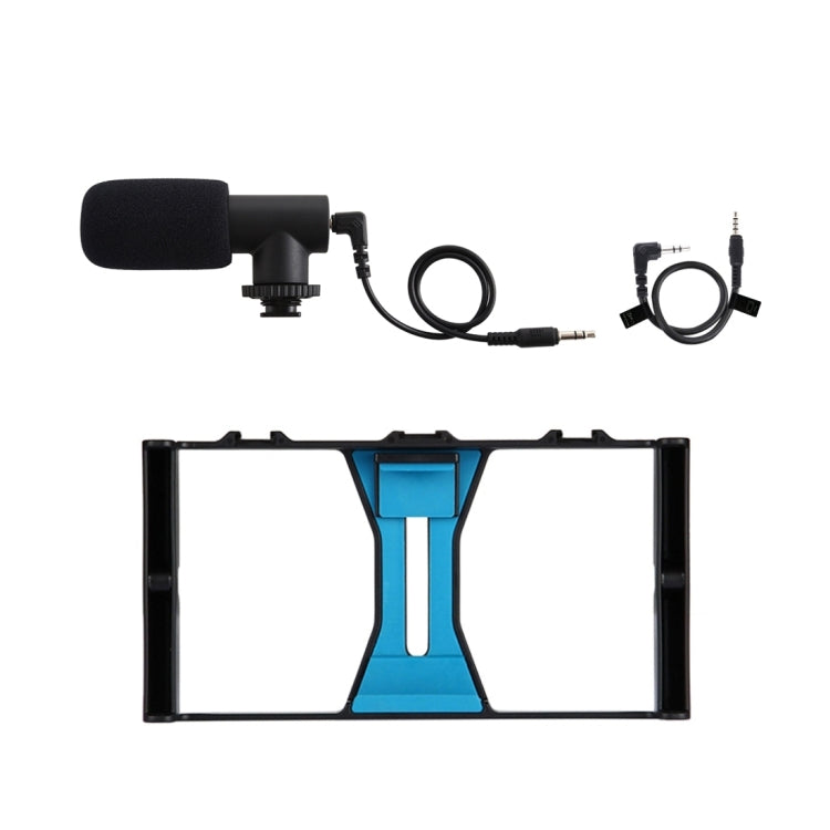 PULUZ 2-in-1 라이브 방송 스마트폰 비디오 리그 + 마이크 키트 아이폰, 갤럭시, 화웨이, 샤오미, HTC, LG, 구글 및 기타 스마트폰용, 브이로깅 리그 + 마이크, 브이로깅 리그 + 마이크(미국)