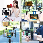 PULUZ 2-in-1 라이브 방송 스마트폰 비디오 리그 + 마이크 키트 아이폰, 갤럭시, 화웨이, 샤오미, HTC, LG, 구글 및 기타 스마트폰용, 브이로깅 리그 + 마이크, 브이로깅 리그 + 마이크(미국)