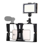 PULUZ 2-in-1 브이로깅 라이브 방송 LED 셀피 라이트 스마트폰 비디오 리그 키트, 콜드 슈 삼각대 헤드 포함, 아이폰, 갤럭시, 화웨이, 샤오미, HTC, LG, 구글 및 기타 스마트폰용, 브이로깅 리그+라이트
