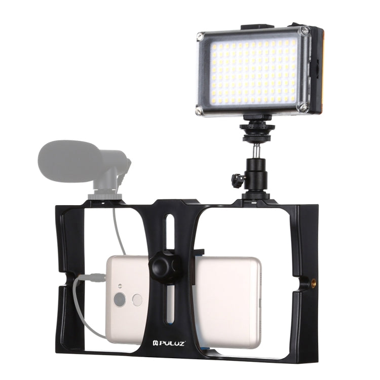 PULUZ 2-in-1 브이로깅 라이브 방송 LED 셀피 라이트 스마트폰 비디오 리그 키트, 콜드 슈 삼각대 헤드 포함, 아이폰, 갤럭시, 화웨이, 샤오미, HTC, LG, 구글 및 기타 스마트폰용, 브이로깅 리그+라이트