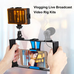 PULUZ 2-in-1 브이로깅 라이브 방송 LED 셀피 라이트 스마트폰 비디오 리그 키트, 콜드 슈 삼각대 헤드 포함, 아이폰, 갤럭시, 화웨이, 샤오미, HTC, LG, 구글 및 기타 스마트폰용, 브이로깅 리그+라이트