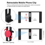 PULUZ 4-in-1 브이로깅 라이브 방송 LED 셀피 라이트 스마트폰 비디오 리그 핸들 스태빌라이저 알루미늄 브래킷 키트, 마이크 + 삼각대 마운트 + 콜드 슈 삼각대 헤드 포함, 알루미늄 브래킷 키트