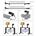 PULUZ 4-in-1 브이로깅 라이브 방송 LED 셀피 라이트 스마트폰 비디오 리그 핸들 스태빌라이저 알루미늄 브래킷 키트, 마이크 + 삼각대 마운트 + 콜드 슈 삼각대 헤드 포함, 알루미늄 브래킷 키트