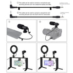 PULUZ 4-in-1 브이로깅 라이브 방송 4.7인치 12cm 링 LED 셀피 라이트 스마트폰 비디오 리그 핸들 스태빌라이저 알루미늄 브래킷 키트, 마이크 + 삼각대 마운트 + 콜드 슈 삼각대 헤드 포함, 링 LED 알루미늄 브래킷 키트