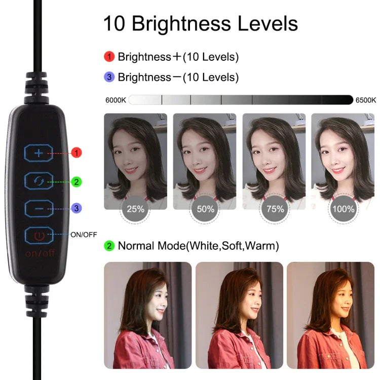 PULUZ 4-in-1 브이로깅 라이브 방송 4.7인치 12cm 링 LED 셀피 라이트 스마트폰 비디오 리그 핸들 스태빌라이저 알루미늄 브래킷 키트, 마이크 + 삼각대 마운트 + 콜드 슈 삼각대 헤드 포함, 링 LED 알루미늄 브래킷 키트
