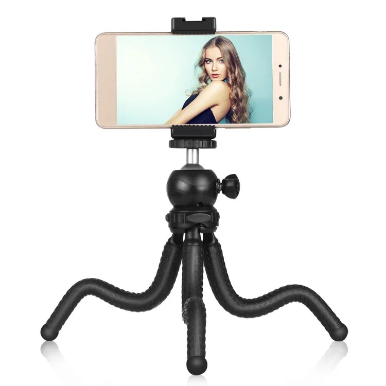 PULUZ Mini Octopus Flexible Tripod Holder with Ball Head & Phone Clamp + Tripod Mount Adapter & Long Screw for SLR Cameras, DJI, Insta360, GoPro and Other Action Cameras, Cellphone, Size: 25cmx4.5cm, 25cm Tripod + Phone Clamp